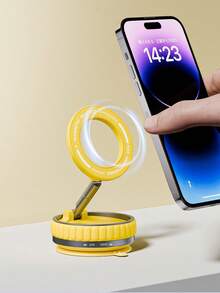 1pc Vacuum Suction Car Phone Holder, 360° Rotatable Magnetic Car Phone Mount, Foldable Car Navigation Desk Stand, Multi-Function - A - View 4