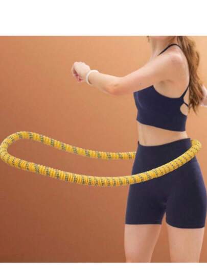1件装腰部运动圈 束腰塑形器 瘦身燃脂减肥圈 柔软塑形腹肌圈 健身圈 便携式运动环 可折叠 腰部塑形 柔软弹簧圈 腹部运动圈 用于有氧运动