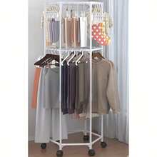 1 pieza Tendedero de ropa de metal de alta resistencia, con brazos giratorios de doble capa, barras colgantes montables en la pared o de pie, material de metal, estilo para dormitorio o baño de espacios pequeños, con patrón de brazo giratorio, organizador de ropa ahorrativo de espacio para secar prendas, fácil de ensamblar sistema de estantería de armario - Multicolor - Ver 14