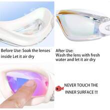 Adult Fitness Swim Goggles Comfortable Fit & View - Bright Blue & White - View 6