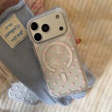 1 Stylish Phone Case (Does Not Include Lanyard Or Stand) Polka Dot Magnetic Design Phone Case Compatible With 17 Professional Max/17 Pro/17 Air/17 E/16/15/14/13/12/11, And Compatible With Galaxy S22/S23/S24/S25/Plus/Ultra/FE, Z PLEGAR/Z FLIP Series Cases, Compatible With Magsafe Full Coverage Shockproof Acrylic Cover - 清晰 B - 查看 7