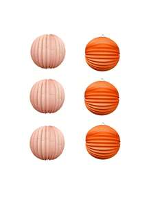 1/3/6个圆形纸灯笼装饰，悬挂式纸灯笼，适用于中国新年装饰、婚礼派对、新娘送礼会、节日、生日派对用品 - 彩色 - 查看 12