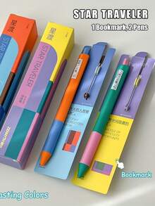 2支超极简中性笔 0.5mm IG风格 高颜值速干笔 高级时尚款 适用于学习、办公和签名 - 彩色 - 查看 10