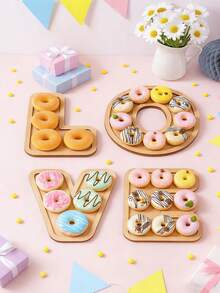 1 pieza Bandeja de letras de madera, Bandeja de decoración del Día de la Madre, Decoración de graduación de paleta, Bandeja de aperitivos de felicitaciones de graduación, Bandeja de donas, Decoración DIY creativa para colorear, Bandeja de postres de fiesta de cumpleaños, Bandeja de dulces de fiesta de baby shower, Bandeja de dulces de revelación de género, Bandeja de galletas y chocolates del Día de la Madre, Bandeja de galletas y café de la tarde, Bandeja de servicio de restaurante, Soporte de exhibición de alimentos de cocina, Bandeja de frutas y verduras de cocina, Vajilla de comedor, Regalo de cumpleaños, Recuerdos de fiesta - carta - Ver 8