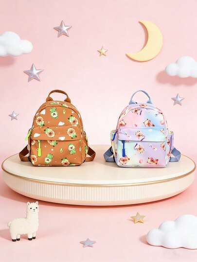 1pc This Stylish Mini Backpack With A Nylon Zipper Closure And A Cartoon Capybara Design Is Suitable For Various Occasions And Has A Wide Range Of Uses. It'S Versatile And Suitable For Outdoor Activities, Play, Commuting, And More, Making It A Perfect Gift For Teenagers.