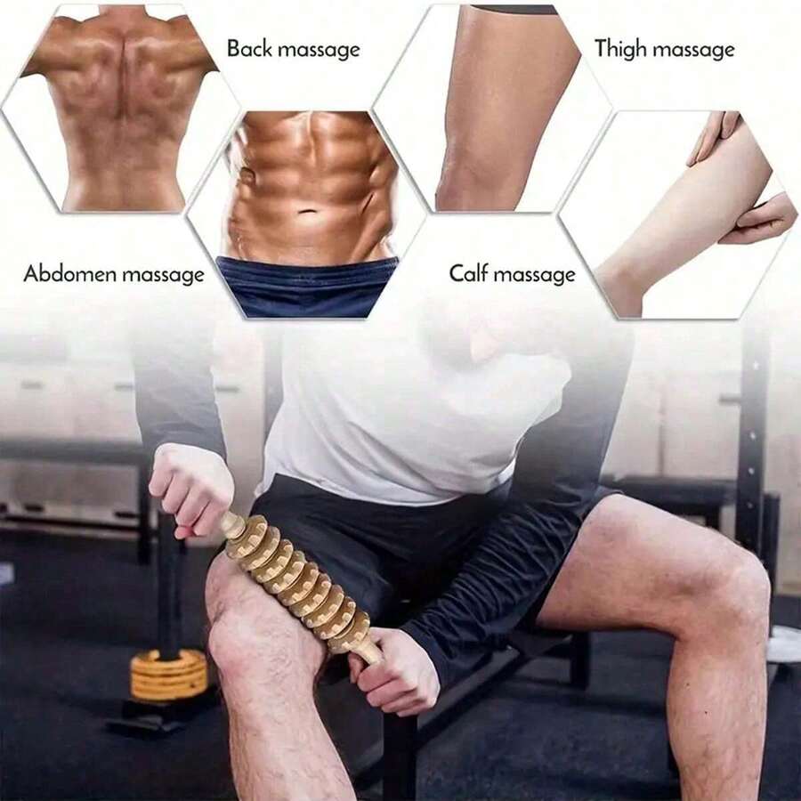 Gậy massage bằng gỗ, búa massage 9/12 bánh, massage các huyệt đạo giúp thư giãn cổ, eo, đùi, giảm mệt mỏi. - A - Xem 1