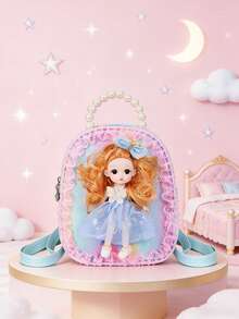 1pc This Stylish And Cute Mini Backpack With A Zipper Closure And A Cartoonish Pearl Princess Design Is A Sweet And Versatile Choice Suitable For Various Occasions. It'S Perfect For Outdoor Activities, Playtime, Commuting, And More, Making It The Perfect Gift For Teenagers. - Multicolor - View 13
