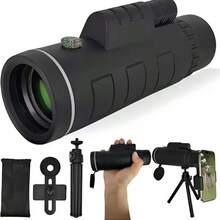 Monocular Telescope With Smartphone Adapter And Telescope Cases, Telescope For Adults High Powered, Monocular For Adults, Compact Low Light Vision For Wildlife, Hunting, Camping,Adventures - A - View 9