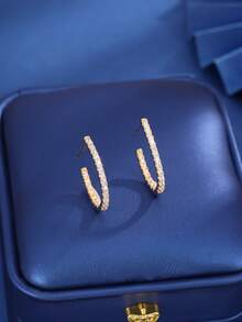 1 par de pendientes elegantes y versátiles para mujer, de moda y gráciles, adecuados para uso diario, ir al trabajo y reuniones - Blanco Rojo - Ver 13