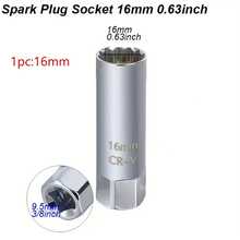 FZY 16mm Spark Plug Socket Wrench Key Adapter Kit | Steel Auto Mechanical Repair Install Removal Tool - Dụng cụ bugi - Xem 1