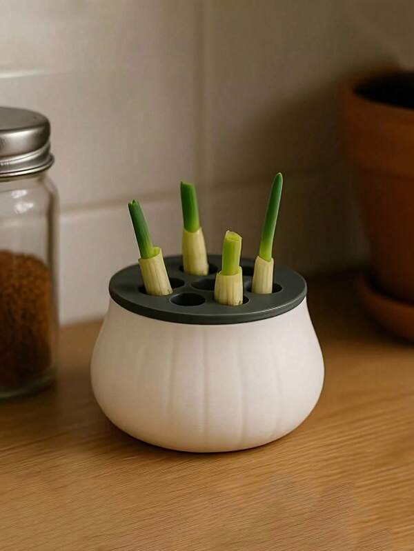 1pc Garlic, Green Onion, Home Gardening, Hydroponics, Chives Garlic Green Onion Regenerative Farm, Gardening Plastic Pots, Vases, Seedling Trays, Hydroponics Planter, Abundant Planting, Regenerative Planter, Simple Home Operation Cyclic Harvest, Soil-Free Hydroponics Box, Grow Plants Unaffected By Seasons - Reusable