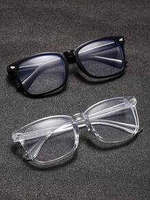 1 件男女通用圆框 Y2K 未来派透明镜片眼镜 - 彩色 - 查看 15