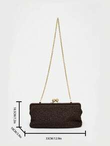 Dedoo 2026 New Handwoven Raffia Shoulder Bag With Extended Strap, Women's One Shoulder Diagonal Envelope Bag - Coffee - View 2
