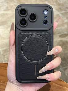 适用于 17 Pro Max、17 Pro、17、16 Pro Max、15、14、13 的豪华摄像头保护散热磁吸手机壳，支持无线充电，防摔保护套 - 黑色 - 查看 3