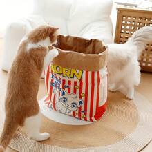 Sturdy And Entertaining Pet Toy: A Cartoon Popcorn Bag For Engaging And Playing With Your Cat Or Dog - No Batteries Needed - túi bỏng ngô - Xem 4