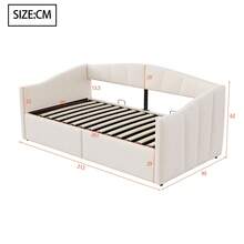 Sofa Bed Frame - Beige + Upholstered + Bedroom - View 8