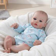 45厘米逼真重生娃娃，18英寸全身柔软硅胶乙烯基女孩娃娃，3D彩绘肌肤，血管清晰可见，乙烯基四肢，手工绘制逼真头发，手工艺术娃娃 - 收藏级艺术娃娃，圣诞节/生日/感恩节礼物 - 彩色 - 查看 1