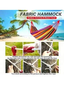 1pc Portable Outdoor Hammock With Tree Straps | 475lbs Capacity Durable Hammock | Foldable Travel Hammock With Storage Bag Suitable For Camping, Yard And Garden, Picnic Essentials, Camping Gear, Adult Hammock, Outdoor Patio Furniture, Hammock, Garden, Gardening Supplies, Beach Essentials, Holiday Essentials, Personalized Gift, Garden Furniture, Garden Chair, Hammock, Camping Equipment - Multiple Styles - View 6