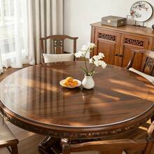 1.5mm Thick Transparent PVC Round Placemats, Soft Glass Material, Waterproof And Oil-Proof, Easy To Clean, Suitable For Kitchen And Dining Table - White - View 9