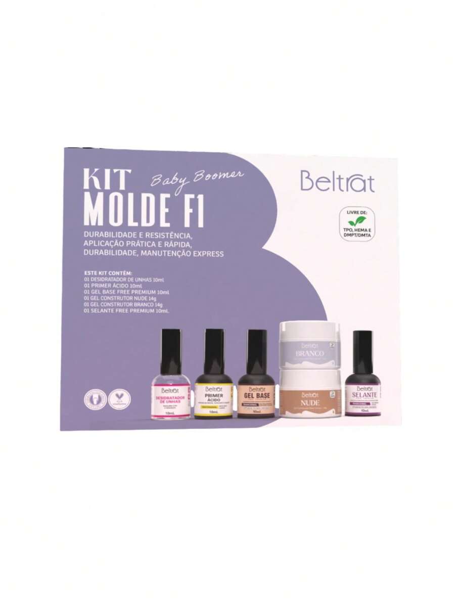 Kit Molde F1 Baby Boomer Gel + Preparadores - Beltrat - 5Pcs - Visão 1