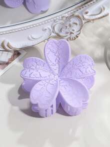 1个女士时尚甜美度假风裂纹花朵发爪夹，适合日常佩戴 - 彩色 - 查看 5