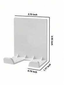 1pc White Plastic Bathroom Wall Phone Holder, Slouchy Portable Wall-Mounted Plastic Phone Stand - White - View 2