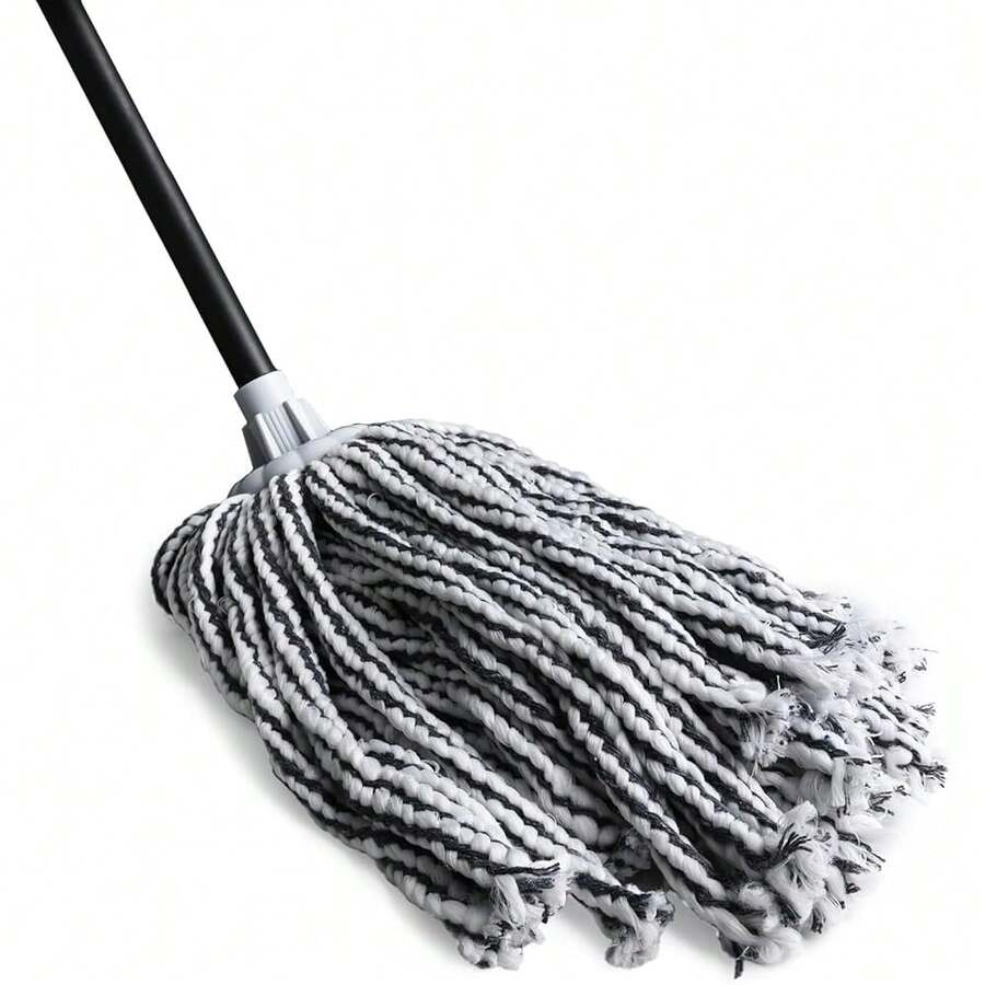 Mop For Floor Cleaning - Cotton Mops For Floor Cleaning, Regular Mop For Floors, 52-Inch Simple Mops For Cleaning Living Rooms, Bathrooms, And Kitchens. (White&Grey) - Gray - 查看 1