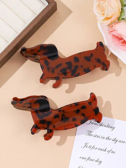 动物毛发爪夹，醋酸轻盈时尚百搭高端优雅简约彩色发饰，适合日常外出、休闲、派对、通勤、度假、盘发、扎发、洗脸、化妆、搭配服装。夹子式发夹，发卡，发爪夹，学生用品，大学用品