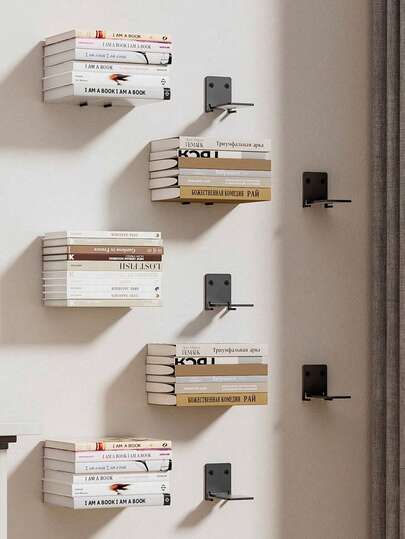 1/2/4 Pcs Modern Invisible Floating Bookshelves, Wall-Mounted Multifunctional Storage Racks, Suitable For Home, Office And Study Room - No Electricity Required