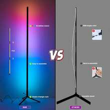 RGB Corner Floor Lamp, RGB LED Corner Lamp With Music Sync, Smart Light And Remote Control Color Changing Ambience Light, LED Lamp With  Vibrant Colors For Bedroom, Living Room Gaming Room (Not Adapter) - Đèn sàn (Chỉ có điều khiển từ xa) - Xem 7