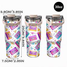 1pc/5pcs 30ozMint Green Cute Ducks Insulated Coffee Tumbler With Strap - Kawaii Duckling Travel Mug For Animal Lovers, Girls & Daily Use. - White - View 6