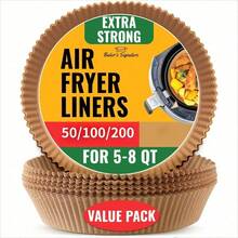 50/100/200pcs Non-Stick Air Fryer Liner Papers, Greaseproof Paper With Grooved Edges, Suitable For Air Fryers, Microwaves, Ovens, And As Barbecue Grill Liners.  Greaseproof, Non-Stick, Heat-Resistant, And Easy To Clean. Ideal For Serving Grilled Foods And Desserts. A Perfect Choice For Home And Commercial Kitchens, And A Must-Have For Holiday Baking, Barbecues, Parties, And Gatherings. - 彩色 - 查看 1