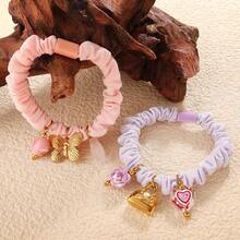 QASW European And American Cross-Border Color Small  Pleated Hair Ring Exquisite High-End DIY Pendant Decoration Girl's Heart Hair Rope - FQ01LG-PJ1003CRG-PJ1074G-PJ1316GNG - 查看 4