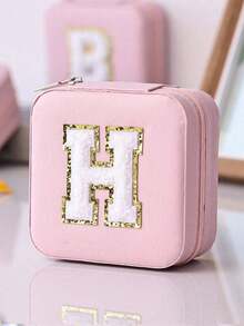 1个泡沫字母首饰盒，A-Z字母旅行首饰盒，伴娘礼物，结婚礼物，字母戒指盒，女士礼品盒，PU皮革首饰盒（适用于戒指、吊坠、耳环、项链等） - 女孩和女士礼品盒。 - 彩色 - 查看 34