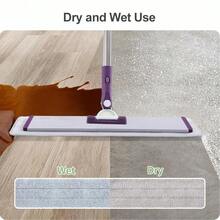 Commercial Flat Microfiber Floor Mop Cleaning System 18\ Inch Wet Dry And Dust Hardwood With 4 Washable Pads Cleaner For Laminate Tile Stainless Steel Handle And Extension (PT13-WET) - Luật Pt13 - Xem 5