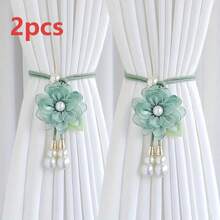 2/4pcs Realistic Rose Curtain Tiebacks, Vintage Romantic Curtain Ropes, Lifelike Flower Curtain Tiebacks, Elegant Design, No Drilling Required Decorative Curtain Hanging Ropes, Suitable For Bedroom, Living Room, Wedding, Anniversary Dinner Decoration, Garden Style - Multicolor - View 14