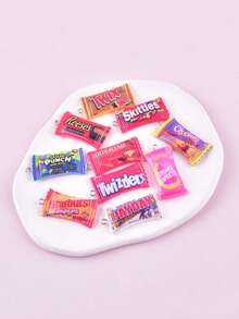 10pcs Mini Chocolate Candy Resin Pendant, Suitable For Women Earring DIY Jewelry Making - Chocolate - View 1