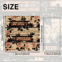12 tờ giấy thủ công họa tiết nốt nhạc cổ điển - kích thước 6"x6" với họa tiết hoa, đồng hồ và nốt nhạc, thích hợp cho việc viết nhật ký, làm tranh ghép, làm thiệp và các hoạt động thủ công khác. - A - Xem 2