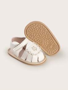 Summer 3-6-9-12 Months Girl's Walking Shoes 0-1 Year Soft Rubber Sole Infant Anti-Turnover Breathable Sandals - White - View 2