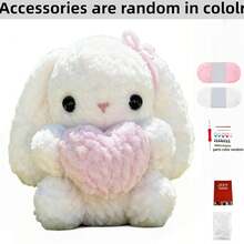 1 Set Beginner's Animal Crochet Knitting Kit, Detailed Written Tutorial Included, Rabbit DIY Crochet Set, Cute & Fun Home Decor, Suitable For Birthday, Valentine's Day, Easter And Christmas Gifts - Rabbit - View 8