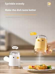 2个鸟形定量盐瓶，厨房调味料分配罐，防尘防潮调味品容器 - 彩色 - 查看 11