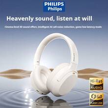 Philips TAH2120 Wireless Over-Ear Headphones, Bluetooth 5.4 IPX5 Waterproof, 50H Playtime, Type-C Fast Charge, Lightweight Sports Headset For Running Gym Workout – White Chinese Definition: - View 1