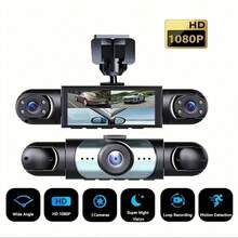 4-Channel 360° Dash Cam For Vehicles, With Front/Rear/Interior Cameras, Night Vision, Parking Monitoring And Continuous Loop Recording, Compact Dash Cam Suitable For Cars, Trucks, RVs, Buses (Battery Capacity 150mAh) - A - View 3