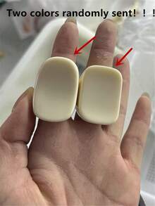 2pcs/Set Vintage Resin Wide Band Rings, Cream White Color, Gift For Friends - Multicolor - View 7