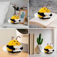 1件迷你蜜蜂钩针动物返校生日礼物，送给女性、女儿、朋友、年轻女孩的手工钩针蜜蜂圣诞礼物。 - 彩色 - 查看 5