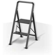 Interior Folding Ladder With 2 Steps In Black Steel - Lightweight, 47.5x42.5x85cm - Multicolor - View 3