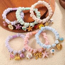 QASW European And American Cross-Border Color Small  Pleated Hair Ring Exquisite High-End DIY Pendant Decoration Girl's Heart Hair Rope - FQ01LG-PJ1003CRG-PJ1074G-PJ1316GNG - 查看 2