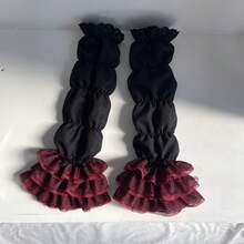 1 双女士春夏洛丽塔风格分层荷叶边蕾丝花边甜美白色可拆卸蝴蝶结袖口 - A - 查看 25