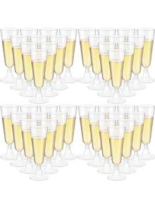 5/10/20/25/30/50/100个装高品质可重复使用香槟杯套装，适用于各种场合，如派对、婚礼、生日、情人节、母亲节等。（香槟杯、派对杯、生日杯） - 查看 1