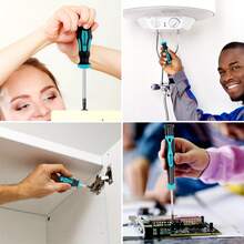 43pcs Magnetic Screwdriver Set, Including Flat, Hex, Square, Star, And Precision Screwdrivers, Magnetic Demagnetizer Tool (Blue) - D-Blue - View 10